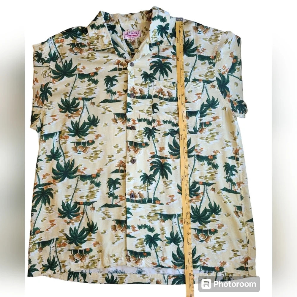 Vintage Get Arnie Shirt Mens XL Hawaiian Camp Button‎ Down Vacation Resort Wear - Picture 9 of 10